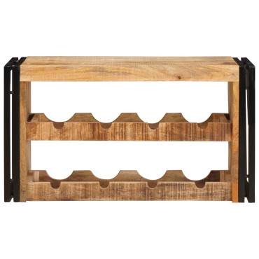 vidaXL Ράφι Κρασιού Καφέ 80x45x33cm Σταθερό Χοντρό Ξύλο Μάνγκο 1 τεμ.