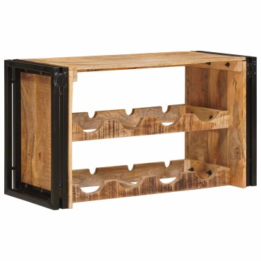 vidaXL Ράφι Κρασιού Καφέ 80x45x33cm Σταθερό Χοντρό Ξύλο Μάνγκο 1 τεμ.