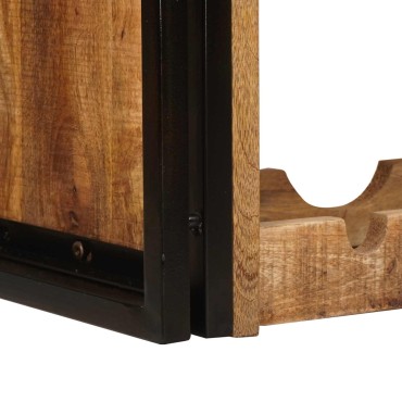 vidaXL Ράφι Κρασιού Καφέ 80x45x33cm Σταθερό Χοντρό Ξύλο Μάνγκο 1 τεμ.