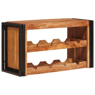 vidaXL Ράφι Κρασιού Καφέ 80x45x33cm Στερεό Ξύλο Ακακίας 1 τεμ.