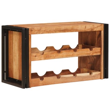 vidaXL Ράφι Κρασιού Καφέ 80x45x33cm Στερεό Ξύλο Ακακίας 1 τεμ.