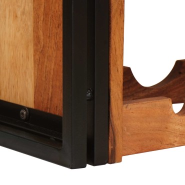 vidaXL Ράφι Κρασιού Καφέ 80x45x33cm Στερεό Ξύλο Ακακίας 1 τεμ.