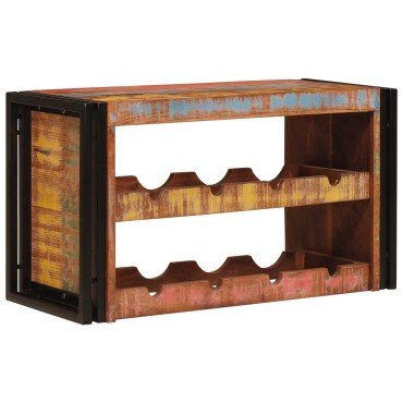 vidaXL Ράφι Κρασιού Καφέ 80x45x33cm Στερεό ανακτημένο ξύλο 1 τεμ.