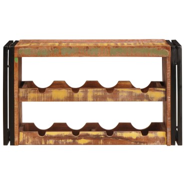 vidaXL Ράφι Κρασιού Καφέ 80x45x33cm Στερεό ανακτημένο ξύλο 1 τεμ.