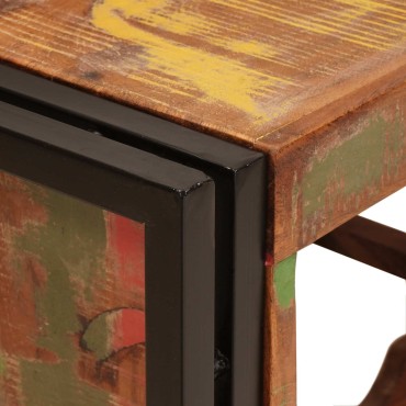 vidaXL Ράφι Κρασιού Καφέ 80x45x33cm Στερεό ανακτημένο ξύλο 1 τεμ.