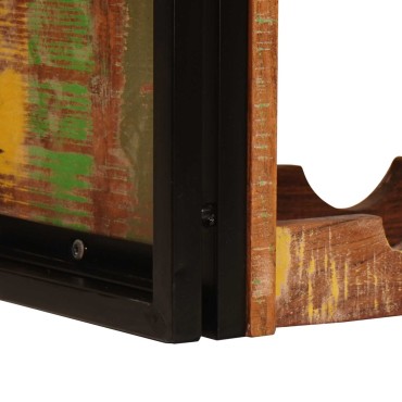 vidaXL Ράφι Κρασιού Καφέ 80x45x33cm Στερεό ανακτημένο ξύλο 1 τεμ.