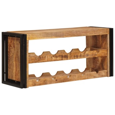 vidaXL Ράφι Κρασιού Καφέ 100x45x33cm Σταθερό Χοντρό Ξύλο Μάνγκο 1 τεμ.