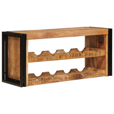vidaXL Ράφι Κρασιού Καφέ 100x45x33cm Σταθερό Χοντρό Ξύλο Μάνγκο 1 τεμ.