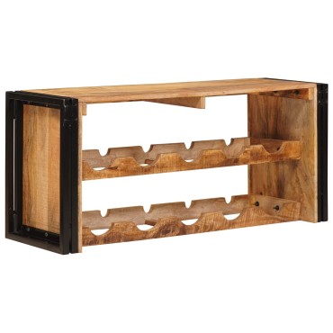 vidaXL Ράφι Κρασιού Καφέ 100x45x33cm Σταθερό Χοντρό Ξύλο Μάνγκο 1 τεμ.