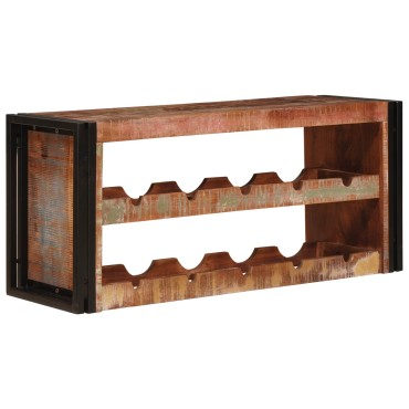 vidaXL Ράφι Κρασιού Καφέ 100x45x33cm Στερεό ανακτημένο ξύλο 1 τεμ.