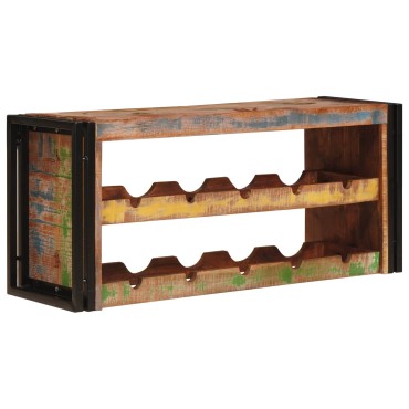 vidaXL Ράφι Κρασιού Καφέ 100x45x33cm Στερεό ανακτημένο ξύλο 1 τεμ.