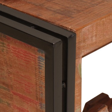 vidaXL Ράφι Κρασιού Καφέ 100x45x33cm Στερεό ανακτημένο ξύλο 1 τεμ.