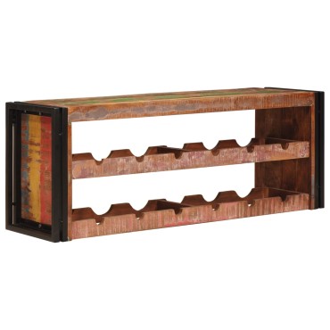 vidaXL Ράφι Κρασιού Καφέ 120x45x33cm Στερεό ανακτημένο ξύλο 1 τεμ.