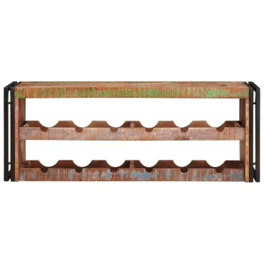 vidaXL Ράφι Κρασιού Καφέ 120x45x33cm Στερεό ανακτημένο ξύλο 1 τεμ.