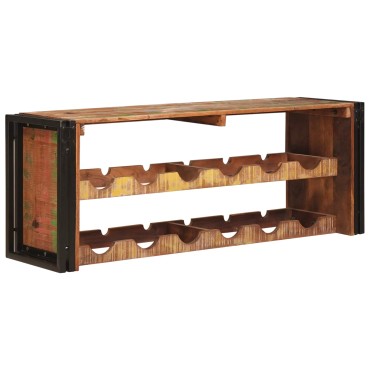 vidaXL Ράφι Κρασιού Καφέ 120x45x33cm Στερεό ανακτημένο ξύλο 1 τεμ.