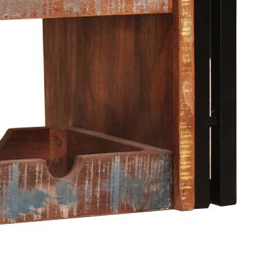 vidaXL Ράφι Κρασιού Καφέ 120x45x33cm Στερεό ανακτημένο ξύλο 1 τεμ.