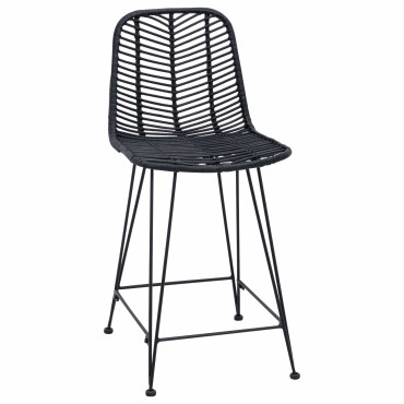 vidaXL Καρέκλα Μπαρ 2 τεμ. Μαύρο 44,5x54,5x97,5cm