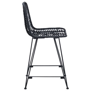 vidaXL Καρέκλα Μπαρ 2 τεμ. Μαύρο 44,5x54,5x97,5cm
