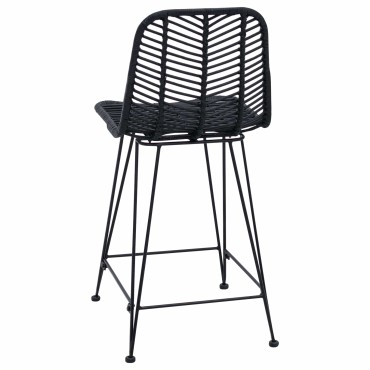 vidaXL Καρέκλα Μπαρ 2 τεμ. Μαύρο 44,5x54,5x97,5cm