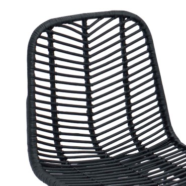 vidaXL Καρέκλα Μπαρ 2 τεμ. Μαύρο 44,5x54,5x97,5cm