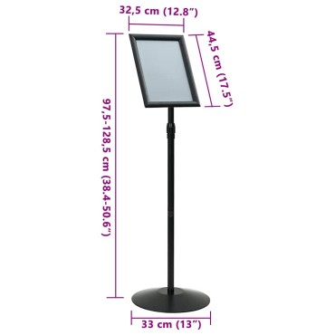 vidaXL Πόδι αφίσας Ασημί a3 PVC και Ατσάλι