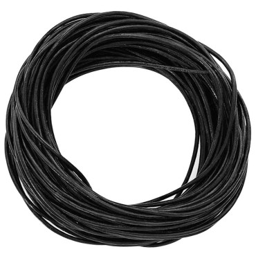 vidaXL Δερμάτινο σχοινί 1 Μαύρο Ø1,5 χιλ. x 5 μ. Δέρμα