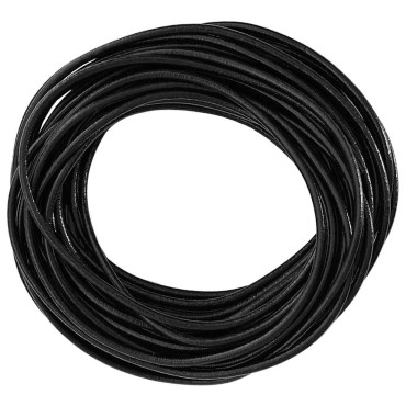 vidaXL Δερμάτινο σχοινί 1 Μαύρο Ø2,5 χιλ. x 5 μ. Δέρμα