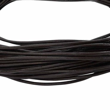 vidaXL Δερμάτινο σχοινί 1 Σκούρο Καφέ Ø1 χιλ. x 5 μ. Δέρμα