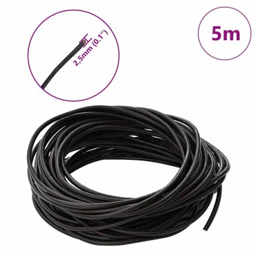 vidaXL Δερμάτινο σχοινί 1 Σκούρο Καφέ Ø2,5 χιλ. x 5 μ. Δέρμα