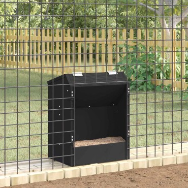 vidaXL Ταΐστρα Χαμστεριών Μαύρο 64.5 x 25.5 x 45.5 εκ.