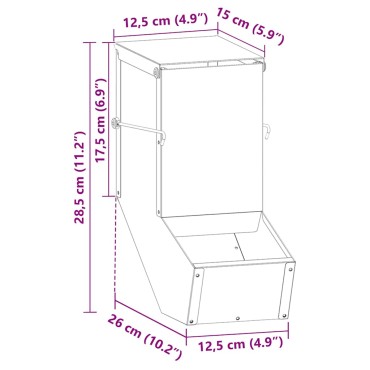 vidaXL Ταΐστρα Χαμστεριών Ελιά Πράσινη 12,5 x 26 x 28,5 εκ
