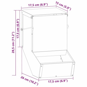 vidaXL Ταΐστρα Χαμστεριών Μαύρο 17,5 x 26 x 28,5 εκ 1,5 kg