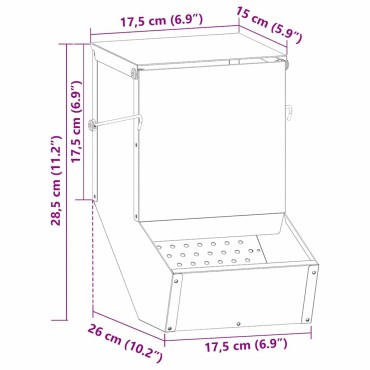 vidaXL Ταΐστρα Χαμστεριών Ελιά Πράσινη 17,5 x 26 x 28,5 εκ
