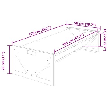 vidaXL Ταΐστρα για ζώα Μαύρο 108 x 50 x 28 εκ 10 kg