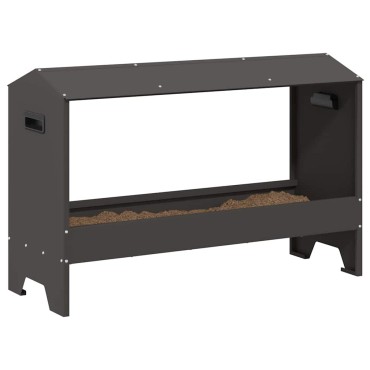 vidaXL Τάφος ταΐσματος κοτόπουλων Μαύρο 81 x 32 x 53,5 εκ