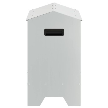 vidaXL Τάφος ταΐσματος κοτόπουλων Ασημί 81 x 32 x 53,5 εκ