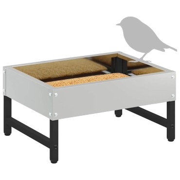 vidaXL Ταΐστρα για Πουλιά Ασημί 80 x 28 x 13.5 cm