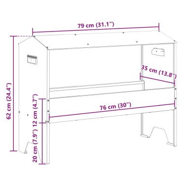 vidaXL Ταΐστρα για ζώα Λαδί 79 x 35 x 62 εκ. 15 kg