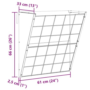 vidaXL Κρεμαστός τροφοδότης άχυρου Μαύρο 61 x 33 x 66 εκ