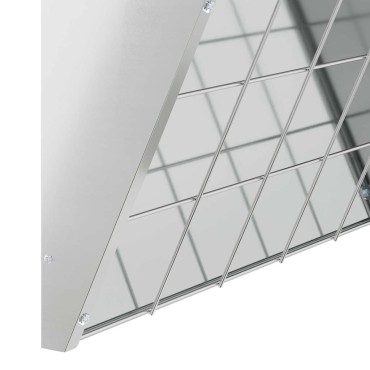 vidaXL Κρεμαστός τροφοδότης άχυρου Ασημί 61 x 33 x 66 εκ
