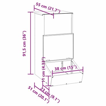 vidaXL Ταΐστρα Γουρουνιών Μαύρο 55 x 38 x 76 εκ. 20 kg