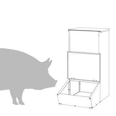 vidaXL Ταΐστρα Γουρουνιών Μαύρο 55 x 38 x 76 εκ. 20 kg