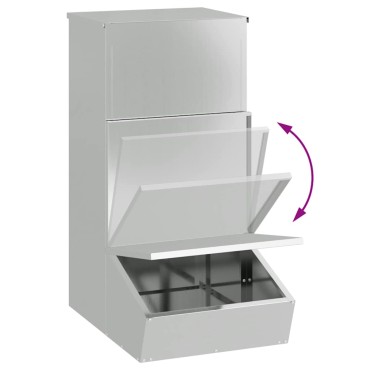 vidaXL Ταΐστρα Γουρουνιών Ασημί 55 x 38 x 76 εκ. 20 kg