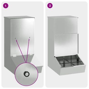 vidaXL Ταΐστρα Γουρουνιών Ασημί 55 x 38 x 76 εκ. 20 kg