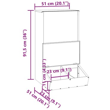 vidaXL Ταΐστρα Γουρουνιών Ελιά Πράσινη 55 x 51 x 91,5 εκ.
