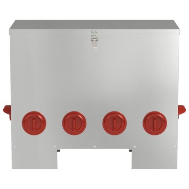vidaXL Ταΐστρα κοτόπουλων Ασημί 60,5 x 29 x 51 εκ. 25 kg