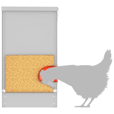vidaXL Ταΐστρα κοτόπουλων Ασημί 60,5 x 29 x 51 εκ. 25 kg