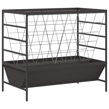 vidaXL Ταΐστρα για ζώα Μαύρο 100 x 60 x 90 εκ. Ψυχρής Έλασης Χάλυβας