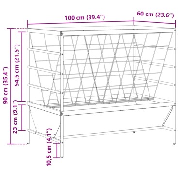 vidaXL Ταΐστρα για ζώα Μαύρο 100 x 60 x 90 εκ. 15 kg