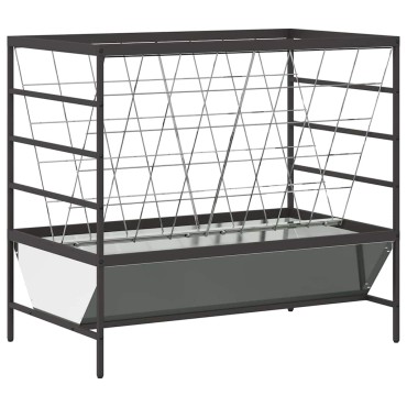 vidaXL Ταΐστρα για ζώα Ασημί 100 x 60 x 90 εκ. Επικαλυμμένος Χάλυβας